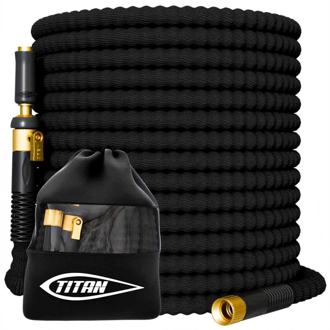 Titan Ultralight Flow garden hose with bag